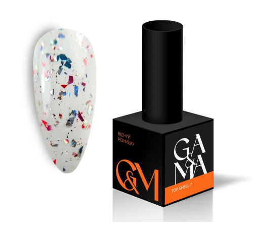 Top for gel polish GaMa Shell 007 Top with UV filter, 10 ml