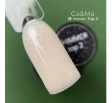 Top for GaMa Shimmer 02 gel polish, with shimmer, 15 ml