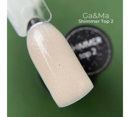Top for GaMa Shimmer 02 gel polish, with shimmer, 15 ml