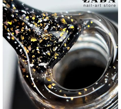 Top for gel polish Global Fashion Silver&Gold Foil with silver and gold foil without LSH, 12 ml