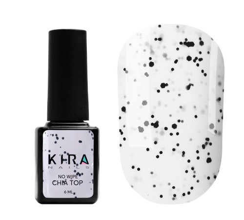 Top for gel polish Kira Nails Chia No Wipe Top Coat, 6 ml