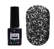 Top for gel polish Kira Nails No Wipe Silver Top without LSH with silver, 6 ml