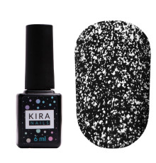 Top for gel polish Kira Nails No Wipe Silver Top without LSH with silver, 6 ml