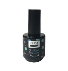 Top for gel polish Kira Nails No Wipe Top Coat, 15 ml