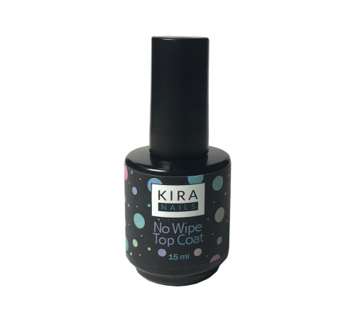 Top for gel polish Kira Nails No Wipe Top Coat, 15 ml