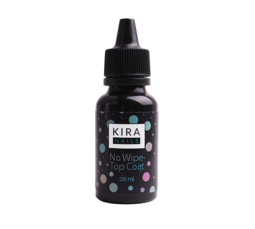 Top for gel polish Kira Nails No Wipe Top Coat, without a brush, 30 ml