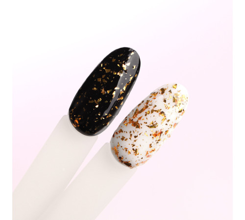 Top for gel polish Kira Nails No Wipe Top Gold Shard, 6 ml