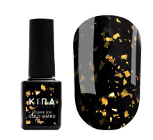 Top for gel polish Kira Nails No Wipe Top Gold Shard, 6 ml