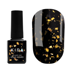 Top for gel polish Kira Nails No Wipe Top Gold Shard, 6 ml