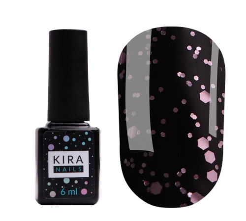 Top for gel polish Kira Nails No Wipe Top Pink Yogurt, 6 ml