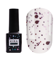 Top for gel polish Kira Nails No Wipe Top Pink Yogurt, 6 ml
