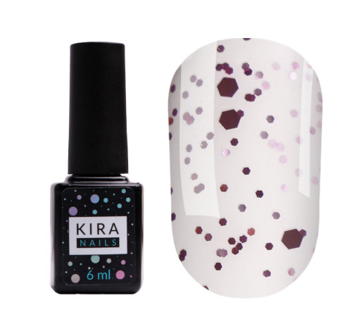 Top for gel polish Kira Nails No Wipe Top Pink Yogurt, 6 ml