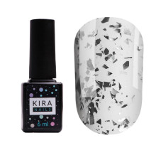 Топ для гель-лаку Kira Nails No Wipe Top Silver Shard, 6 мл
