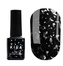 Top for gel polish Kira Nails No Wipe Top Silver Shard, 6 ml