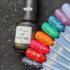 Top for gel polish NailApex Top Point White top with white crumbs, 15 g