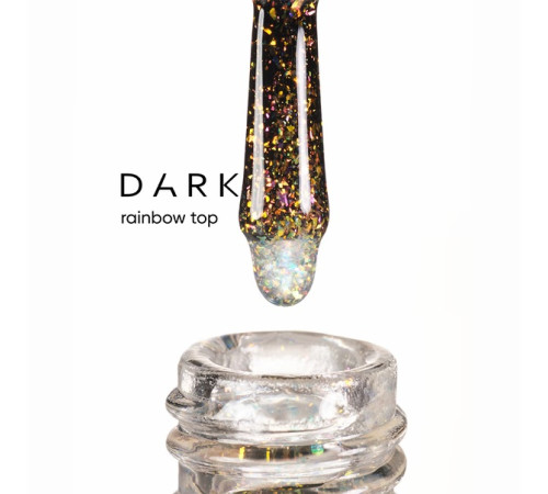 Top for nails Dark Rainbow top, with sparkles, 10 ml