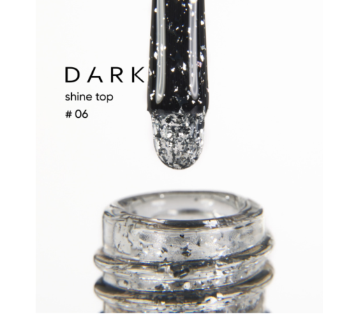 Top for nails DARK Shine Top No. 06, silver, 10 ml
