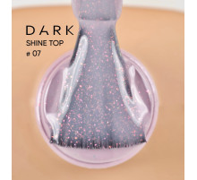 Топ для нігтів DARK Shine Top №07, рожевий з блискітками, 10 мл