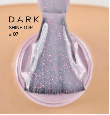 DARK Shine Top Nail Polish No. 07, pink with glitter, 10 ml