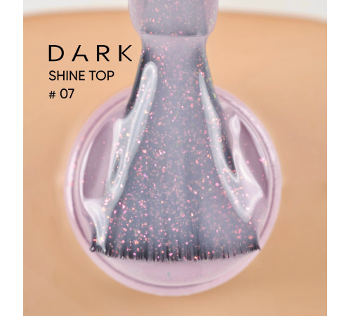 DARK Shine Top Nail Polish No. 07, pink with glitter, 10 ml