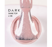 Top for nails DARK Shine Top #08, nude with shimmer, 10 ml