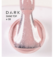 Top for nails DARK Shine Top #08, nude with shimmer, 10 ml
