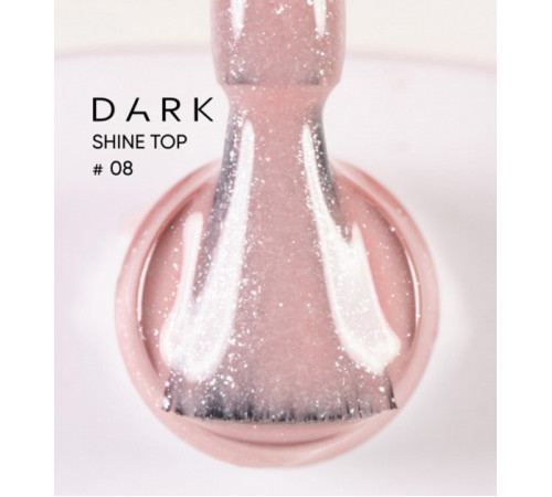 Top for nails DARK Shine Top #08, nude with shimmer, 10 ml