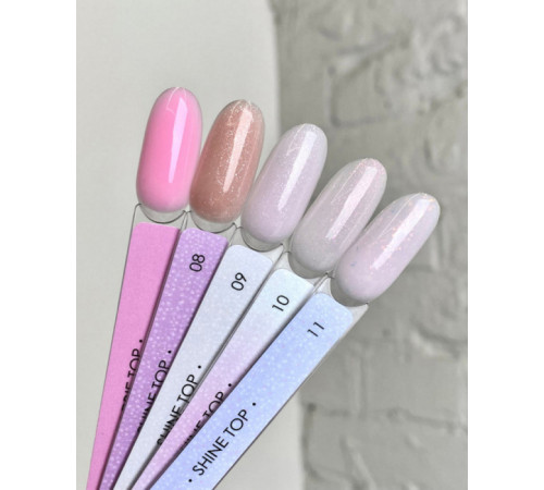 Top for nails DARK Shine Top #09, pink with shimmer, 10 ml