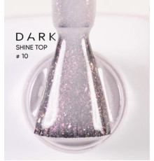 Top for nails DARK Shine Top No. 10, milky with sparkles, 10 ml