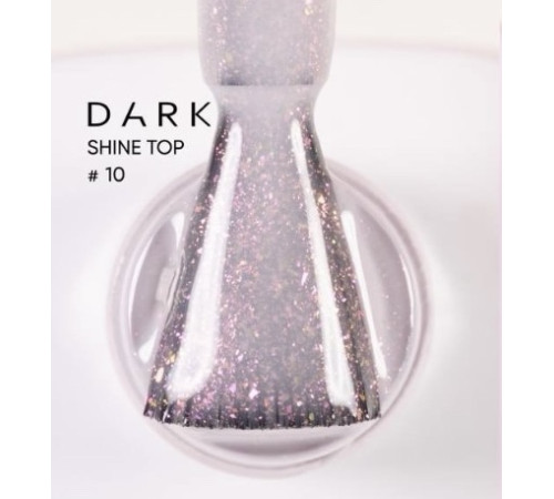 Top for nails DARK Shine Top No. 10, milky with sparkles, 10 ml