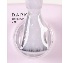 Топ для нігтів DARK Shine Top №11, рожевий з поталью, 10 мл