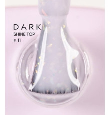 Топ для нігтів DARK Shine Top №11, рожевий з поталью, 10 мл