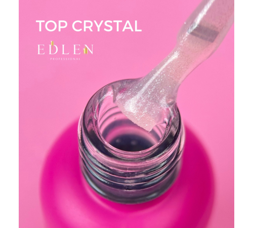 Nail top Edlen Crystal top no wipe UV, with shimmer, 9 ml