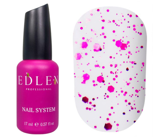 Top for nails Edlen Matt Euphoria top matte with pink confetti, 17 ml