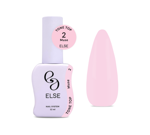Else Tone top nail polish №02 Muse, soft pink, 12 ml