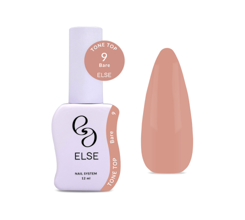 Else Tone top nail polish No. 09 Bare, dark nude, 12 ml