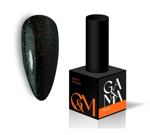 Топ для нігтів GaMa Opal Top, з блискітками, 10 мл