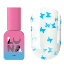 Nail top Luna Top Butterfly Blue, transparent, non-sticky layer, 13 ml