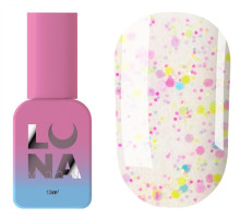 Топ для нігтів Luna Top Confetti, прозорий, з конфетті, без липкого шару, 13 мл