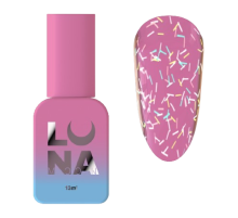 Luna Top Ice Cream nail top, transparent, with confetti, no sticky layer, 13 ml