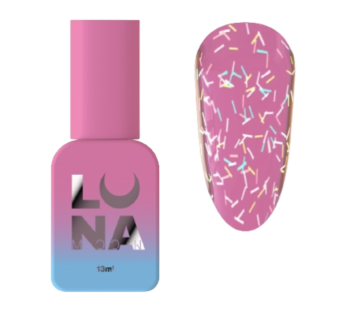 Топ для нігтів Luna Top Ice Cream, прозорий, з конфетті, без липкого шару, 13 мл