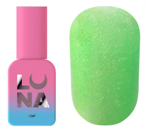 Топ для нігтів Luna Top Matte Sand Green, матовий з зеленою крихтою, без липкого шару, 13 мл