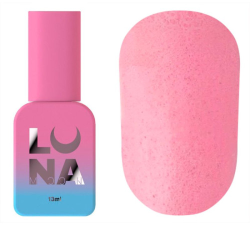 Топ для нігтів Luna Top Matte Sand Peach pink, матовий з персиковою крихтою, без липкого шару, 13 мл