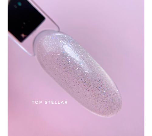 Топ для нігтів Luna Top Stellar, прозорий, з блискітками, без липкого шару, 13 мл