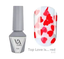 Топ для нігтів Valeri Top Love is Red, 6 мл
