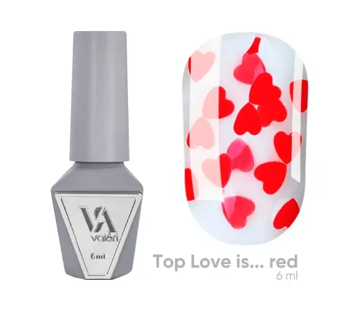 Топ для нігтів Valeri Top Love is Red, 6 мл