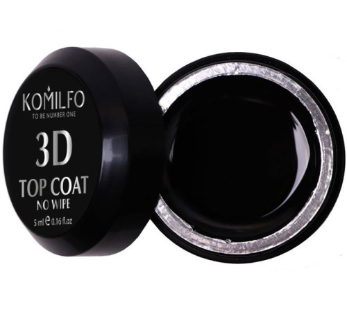 Top for voluminous designs Komilfo, without a sticky layer, without a brush, 5 ml