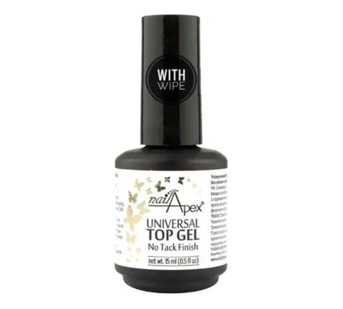 Топ каучуковий для гель-лаку NailApex Thick UV Top Gel з УФ з ЛШ 15 мл