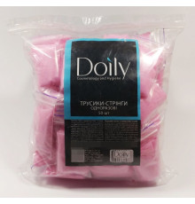 Doily pink spunbond thong panties, 50 pcs