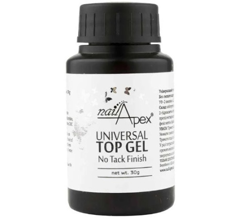 Universal top gel Crystal NailApex without UV without sticky layer 30 ml